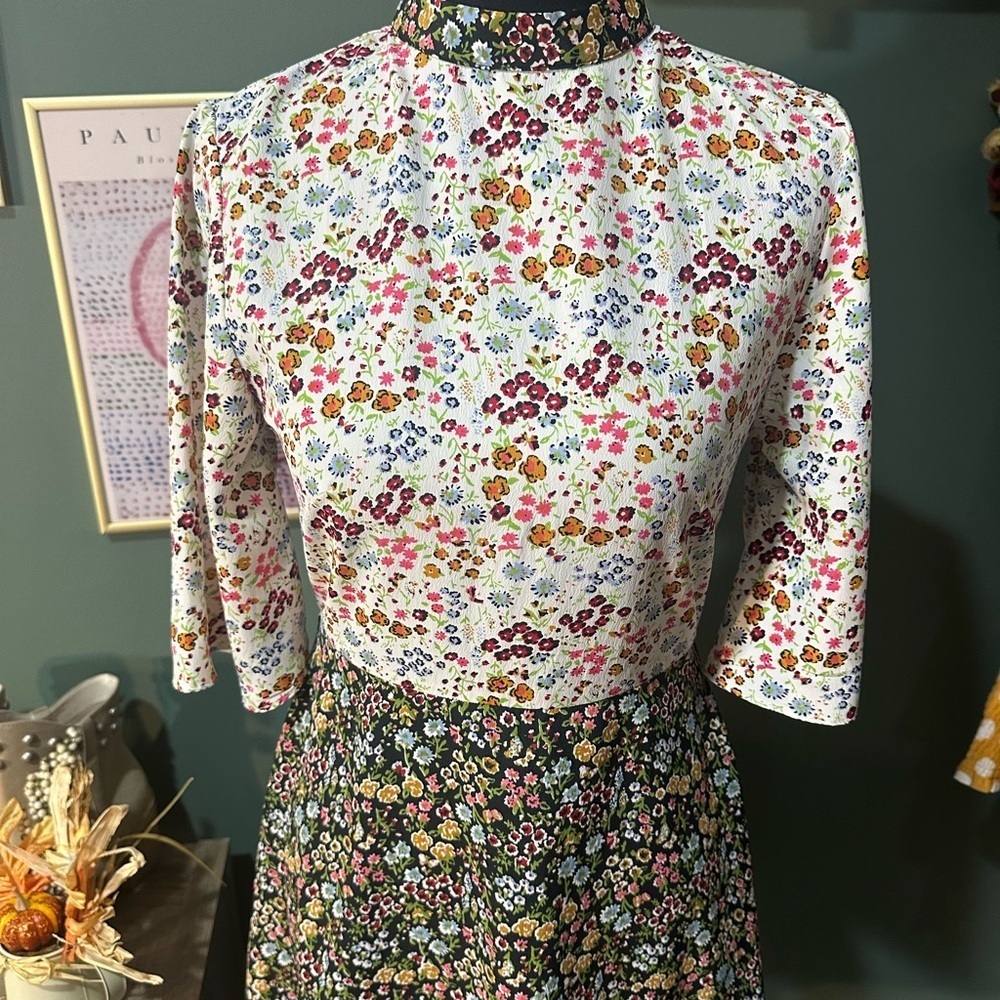 ASOS Floral Dress With Patchwork Design Size 0 Valentines Chic